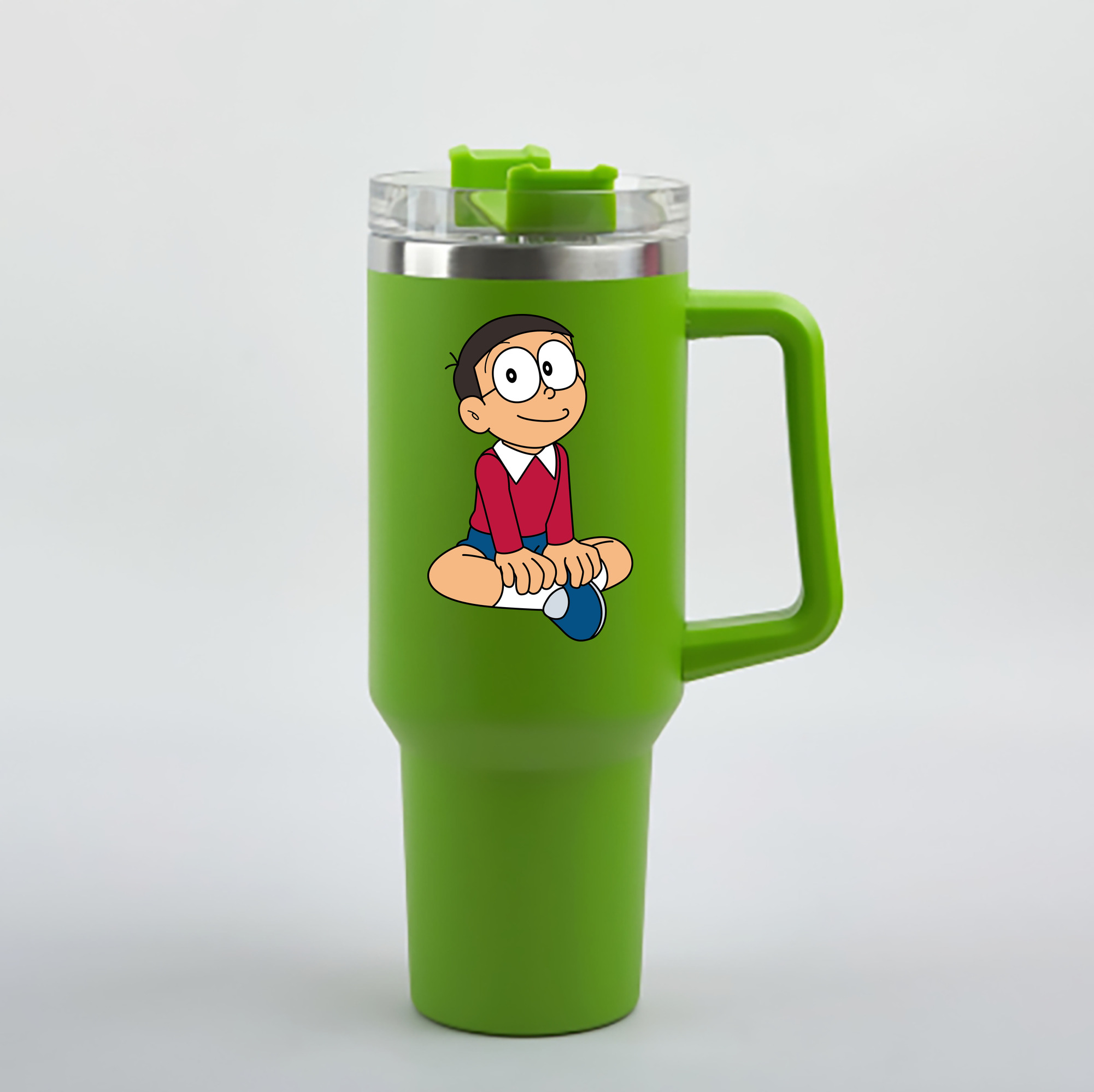 （画像用） ドラえもん 野比 のび太 Doraemon Nobita Nobi 1200mL車用タンブラー - クリスタルステッカー（プラスチックストロー付き）